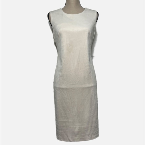 CALVIN KLEIN ULTRA SOFT VEGAN SUEDE BEIGE SHEATH DRESS size 10 - Picture 1 of 7